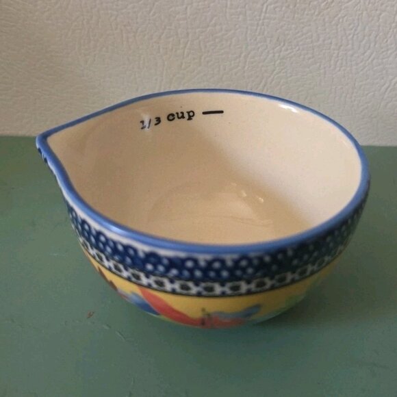 Set of 4 Pioneer Woman Stoneware Measuring Cups Floral - Picture 4 of 10